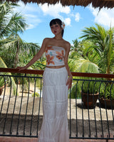 Flower Cropped Printed Tube Top