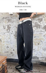 [Unisex] アンダーカッティングブーツカットパンツ