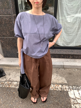 Boatneck tie blouse