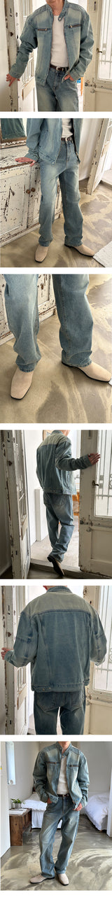 [PROMOTION] Domingo biker denim jacket (2color)