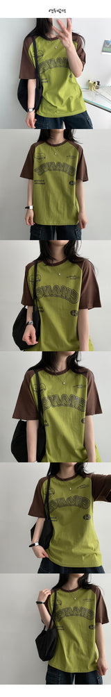 [H&L] CHANCE Color Raglan Short Sleeve T-shirt