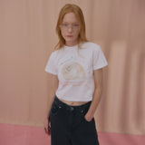 チャーミングシェルクロップTシャツ-WHITE