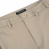 Metal Label Wide Trouser Pants - Cream