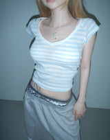 Ann striped v-tee (2 color)