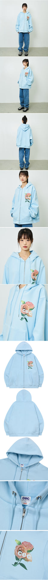  CEC GRAPHIC LOGO ZIP-UP HOODIE(SKY BLUE/기모)