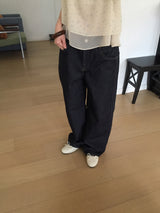ソファステッチビジュデニムパンツ