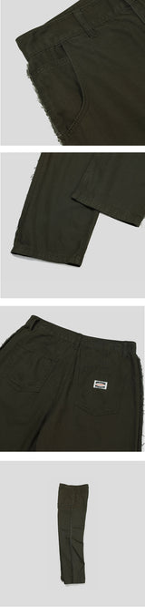 [S/S] Cut off cotton semi wide pants (3color)