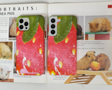 (glossy hard) Sparkling Strawberry phone case - Coral