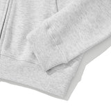 KIRSH PLAIN SLIM FIT CROP HOODIE ZIP UP [MELANGE GRAY]