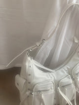 セランダーポケットタッセルショルダーバッグ(white)