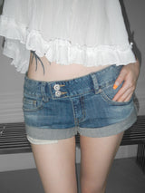 Indigo rollup denim shorts 