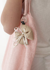 Mesh Floral Shoulder Bag_Baby Pink