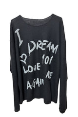 (UNISEX) DREAM LOOSE BOXY SOFT UNISEX SEMI-SEE-THROUGH OVERSIZED KNIT TEE