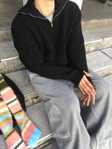 No.1513 N half ZIP-UP WM KNIT (3color)