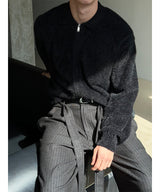 [Unisex] Angora kara knit zip up(6color)