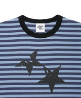 ストライプツインスターリンガー半袖Tシャツ ブルー(CV2GMUT505A)
