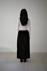 Corduroy maxi skirt, Dark brown