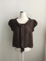Olive tie blouse