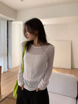 Singer Cut Round Long Sleeve Tee