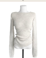 monette back ribbon satin point knit top