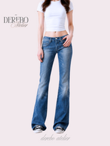 Roy Blue Dist Semi-Long Denim Pants
