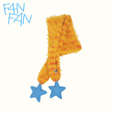 Fluffy Striped Scarf with Star Accents（ Sunset Orange）