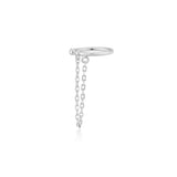 Minimal Chain Drop 925 Silver Ear Cuff E023-13H