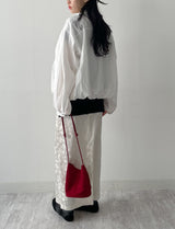 Jacquard Satin H-Line Long Skirt