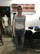 オイルウォッシュローサギングパンツ