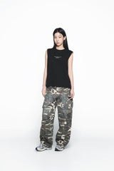 25SS DAMAGE WASHED WIDE CARGO PANTS CAMO