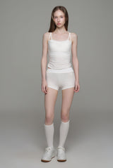 Basic layer athletic shorts, White