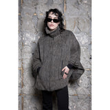 HAIRY BELTED CAPE COAT
