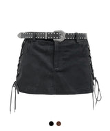 Luna Lace-Up Belt Skirt
