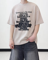 Life Lettering Short Sleeve Knit T-Shirt