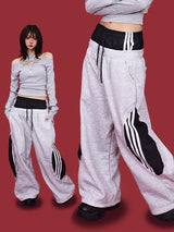 layer sagging trek wide pants (2color)