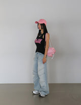 Rimi lettering mango sleeveless shirt