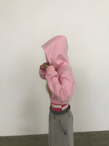 [FLEECE]クリスタルドットクロップドフードジップアップ