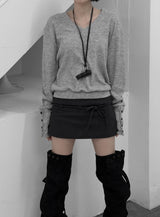 Rope Strap Low Skirt Pants