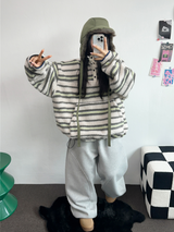 FLEECE-PICKABLE❤HARDY CIRCLE LINE BALLOON LONG SWEAT PANTS🤎🩶🖤3COLOR