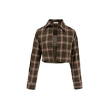 Cheeks Checkered Shirt Top Set