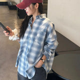 Blue Pepper Oversized Fit Boxy Fit Checkered Shirt Shirt [MANDARINETREE ONLY]