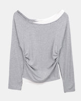 Elang Contrast Shirred T-Shirt