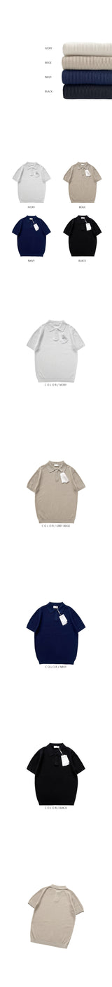 [S/S] ヒドゥンリネンカラハーフニット(4color)