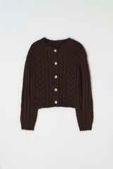 Nutty cable cardigan_brown