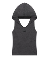ヒカフードクロップバックレススリーブレス (2COLOR)