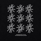 Oversized Fit 9 Flower Printed Short-Sleeved T-Shirt