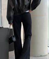 Rib Leather Blouson Jumper / 2 colors