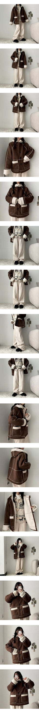Diane Lovely Wool Hooded Mustang Coat