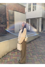 クリームソフトファージップアップカラージャケット