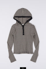 Henry stripe hoodie long sleeve